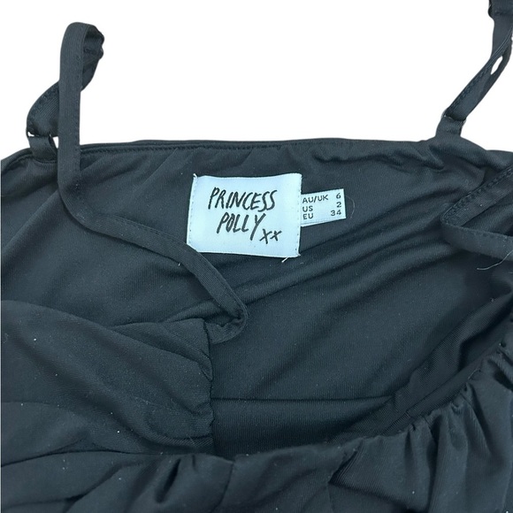 Princess Polly Levey Black Bodysuit with Ruched Cups and Snaps Womens Size US 2 - Picture 6 of 14